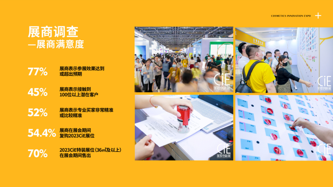 2022 CIE美妆创新展展商调查满意度统计